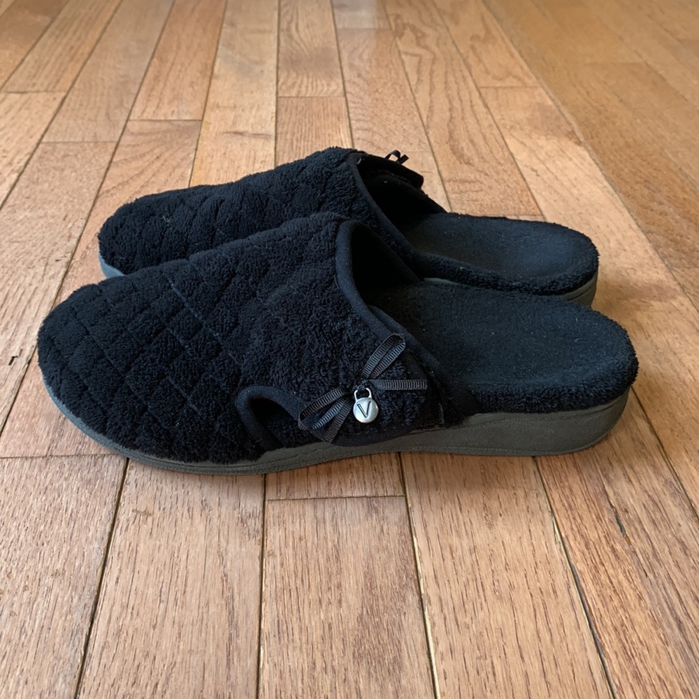 Vionic adilyn mule house slipper shoe womens size 8 black
